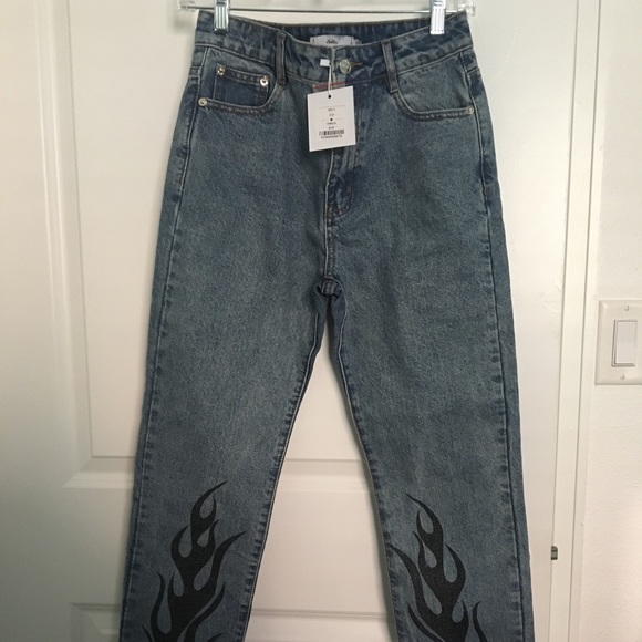 flame mom jeans
